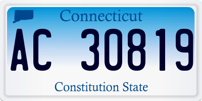 CT license plate AC30819