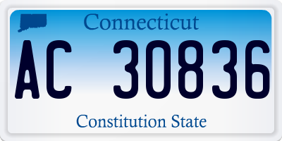 CT license plate AC30836