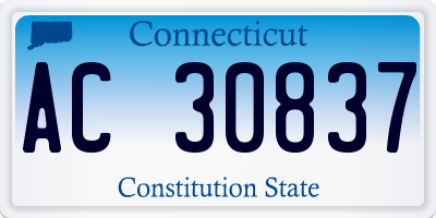 CT license plate AC30837