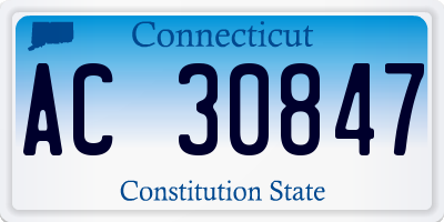 CT license plate AC30847