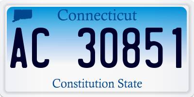 CT license plate AC30851