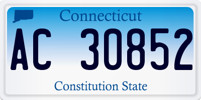 CT license plate AC30852