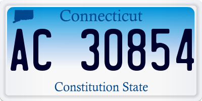 CT license plate AC30854