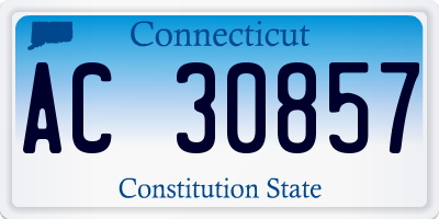 CT license plate AC30857