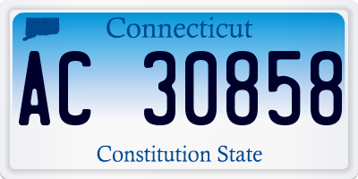 CT license plate AC30858