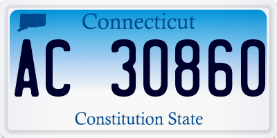 CT license plate AC30860