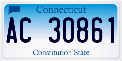 CT license plate AC30861