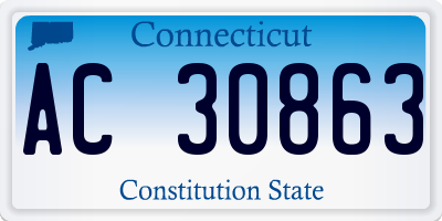 CT license plate AC30863
