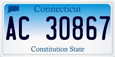 CT license plate AC30867