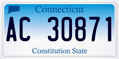 CT license plate AC30871