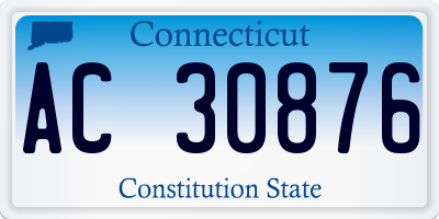 CT license plate AC30876