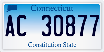CT license plate AC30877