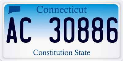 CT license plate AC30886