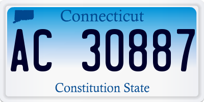 CT license plate AC30887