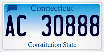 CT license plate AC30888