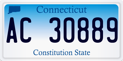 CT license plate AC30889