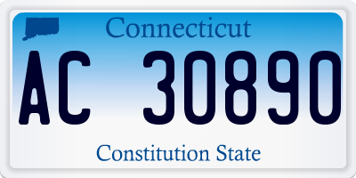 CT license plate AC30890