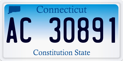 CT license plate AC30891