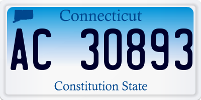 CT license plate AC30893
