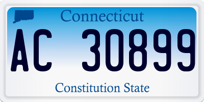 CT license plate AC30899