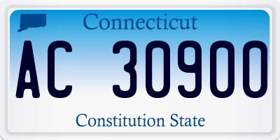 CT license plate AC30900