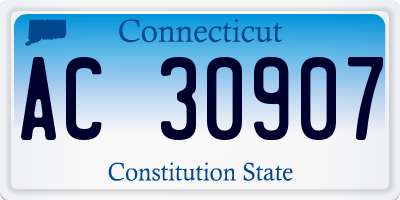 CT license plate AC30907