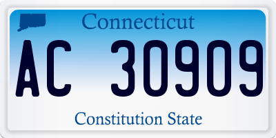 CT license plate AC30909