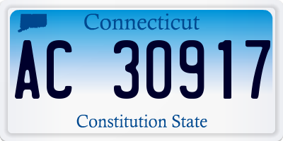 CT license plate AC30917