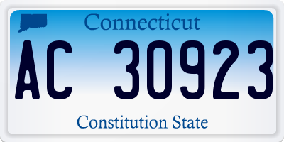 CT license plate AC30923