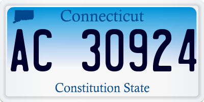 CT license plate AC30924