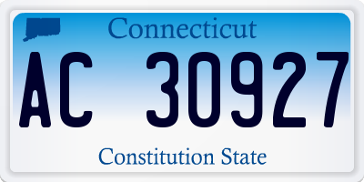 CT license plate AC30927
