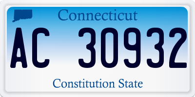 CT license plate AC30932