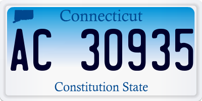 CT license plate AC30935
