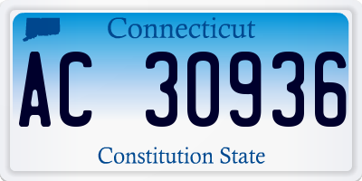 CT license plate AC30936