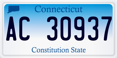 CT license plate AC30937