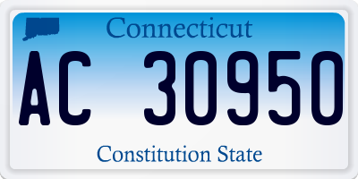 CT license plate AC30950