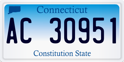 CT license plate AC30951