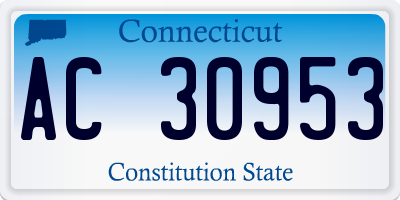 CT license plate AC30953