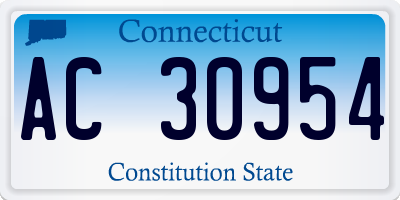 CT license plate AC30954