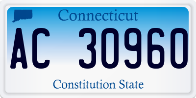 CT license plate AC30960