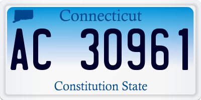 CT license plate AC30961