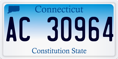 CT license plate AC30964