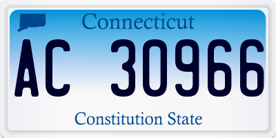 CT license plate AC30966