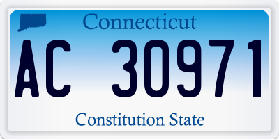 CT license plate AC30971