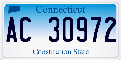 CT license plate AC30972