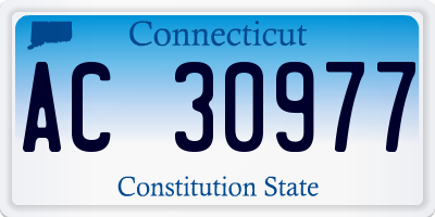 CT license plate AC30977