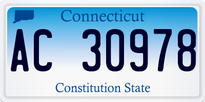 CT license plate AC30978