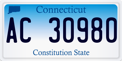 CT license plate AC30980