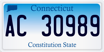 CT license plate AC30989