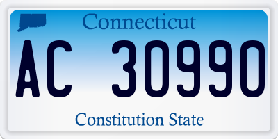 CT license plate AC30990